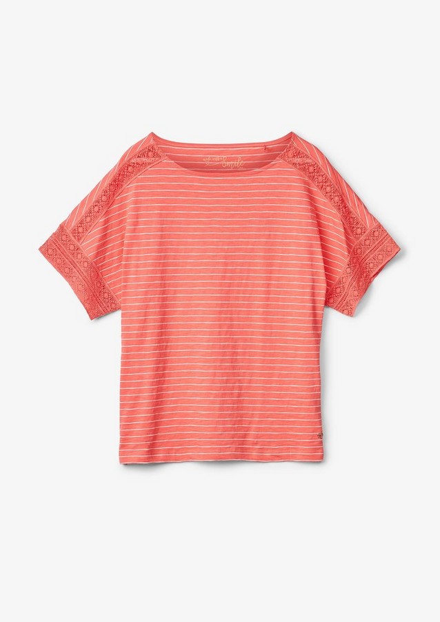 Women Shirts & tops | Striped top with lace - JV05262