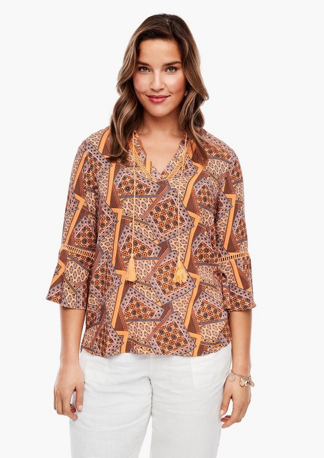 Women Plus size | Tunic blouse with an all-over pattern - HE12348