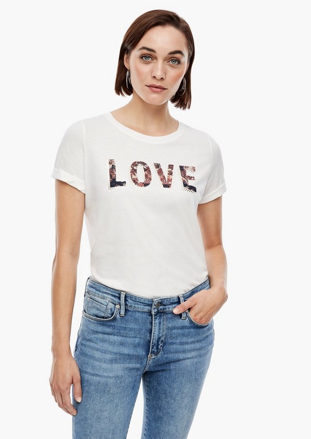 Femmes Shirts & tops | T-shirt à imprimé tendance sur le devant - AQ04545