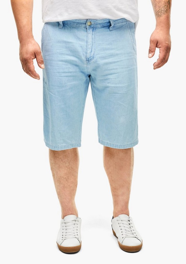 Men Big Sizes | Relaxed Fit: blended linen Bermuda shorts - EG86949