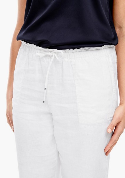 Women Plus size | Linen trousers with a drawstring - EU12155