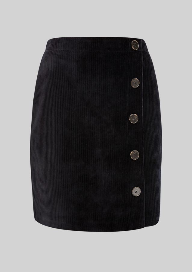 Femmes Jupes | Jupe en velours côtelé stretch à patte de boutonnage décorative - CL33120
