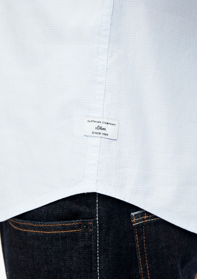 Hommes Chemises | Slim : Chemise en coton à fins carreaux - NH36143