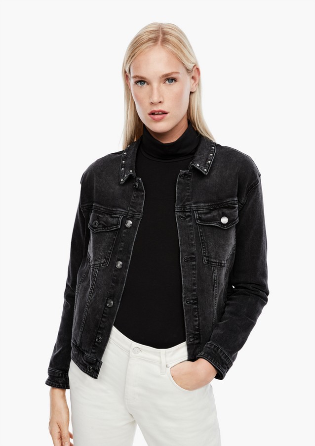 Women Jackets | Raw denim jacket with studs - RP07347