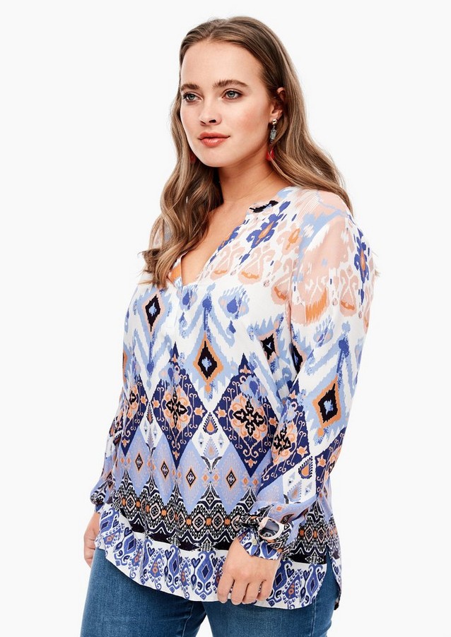 Women Plus size | Viscose blouse with an ornamental pattern - AO04012