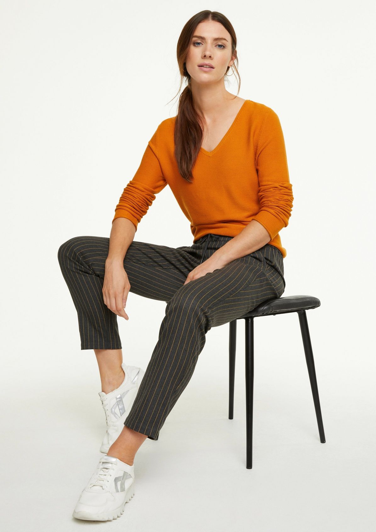 Tracksuit-style striped trousers from comma