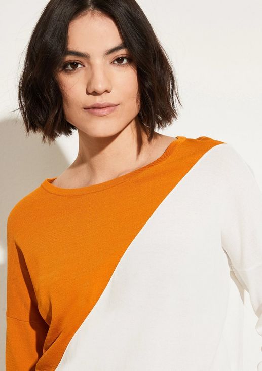 Fine knit jumper with 3/4-length sleeves from comma
