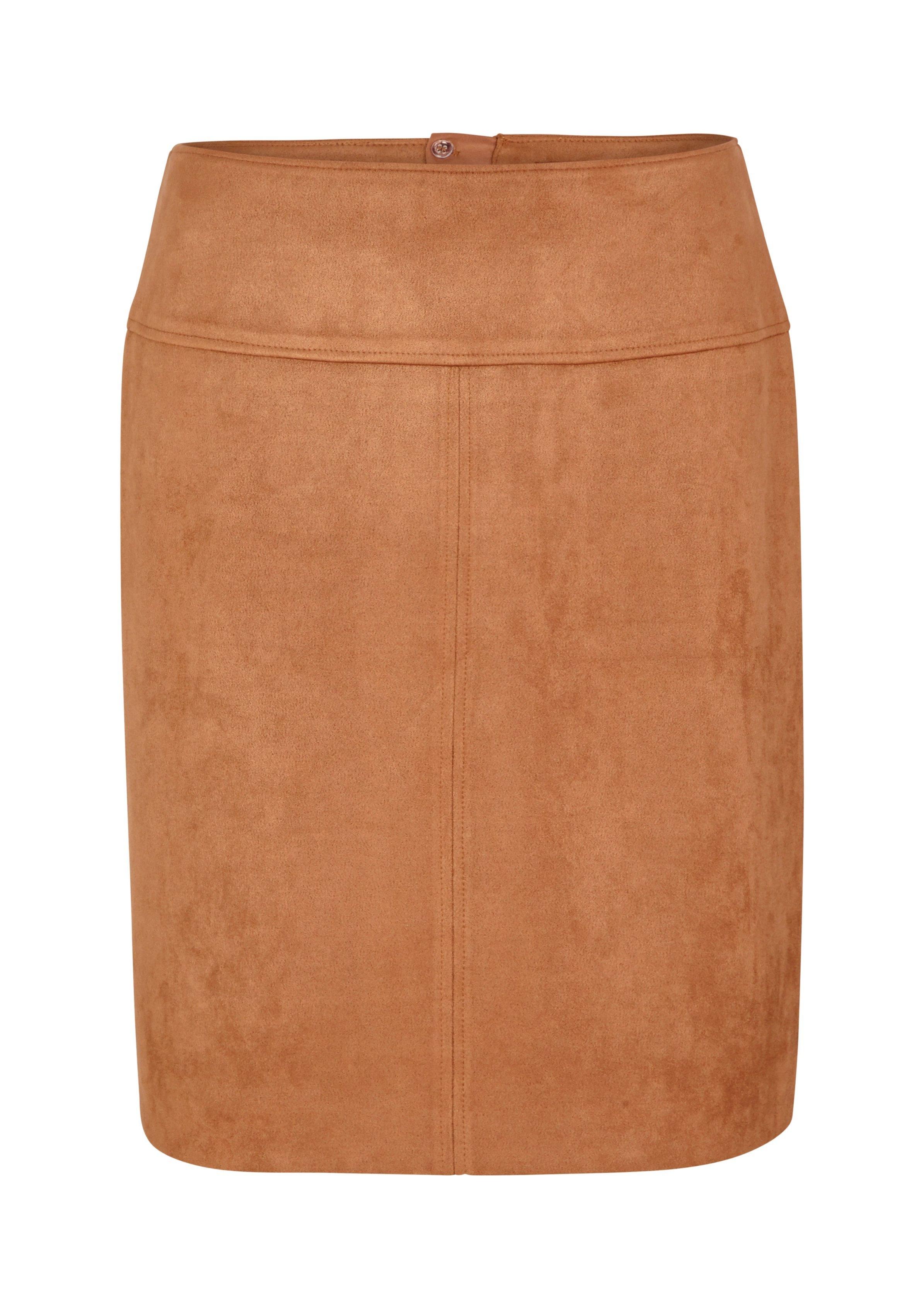 Pencil Skirt in Veloursleder-Optik