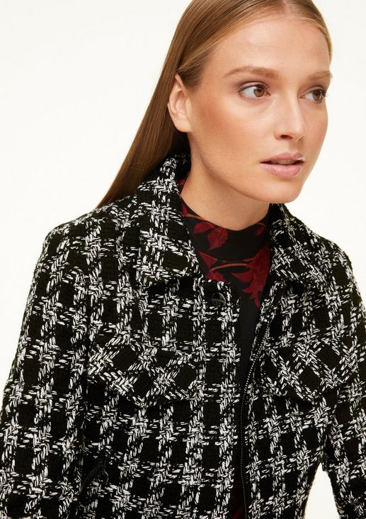 Bouclé blazer with a woven texture from comma
