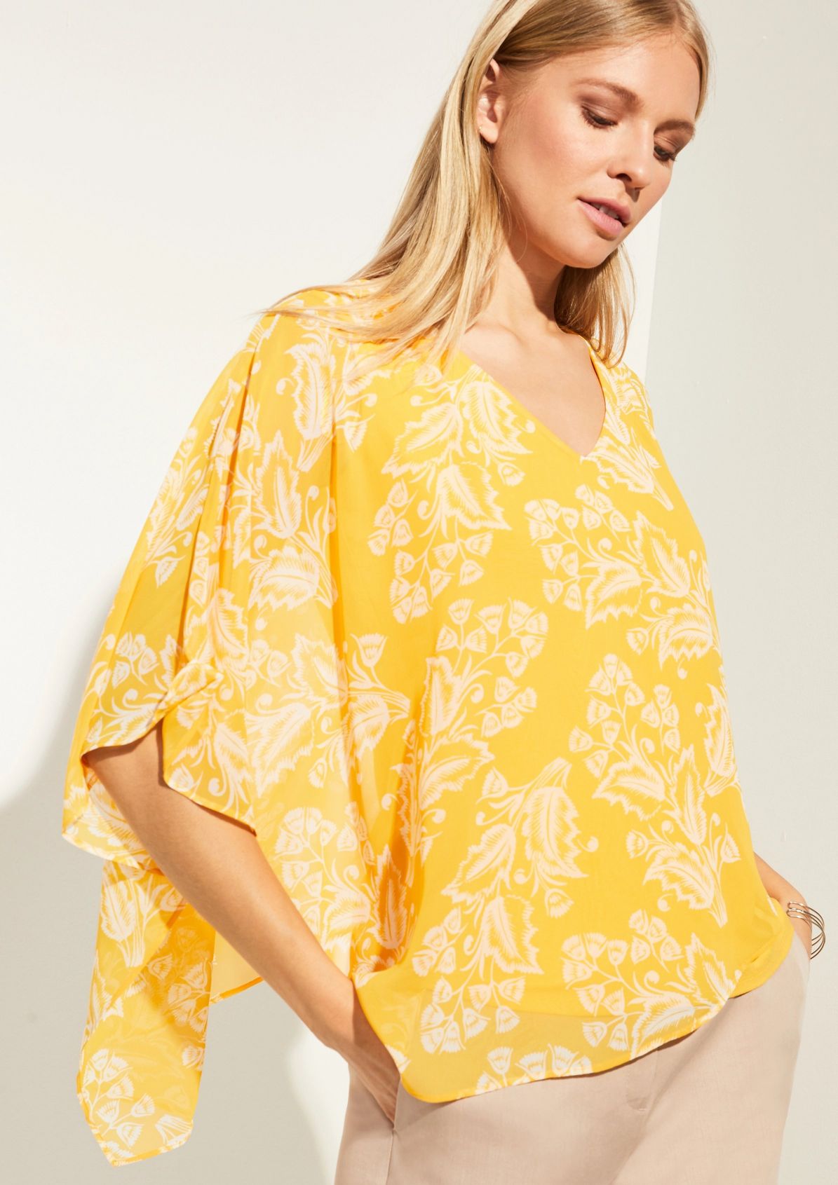 Chiffon blouse with flounces from comma