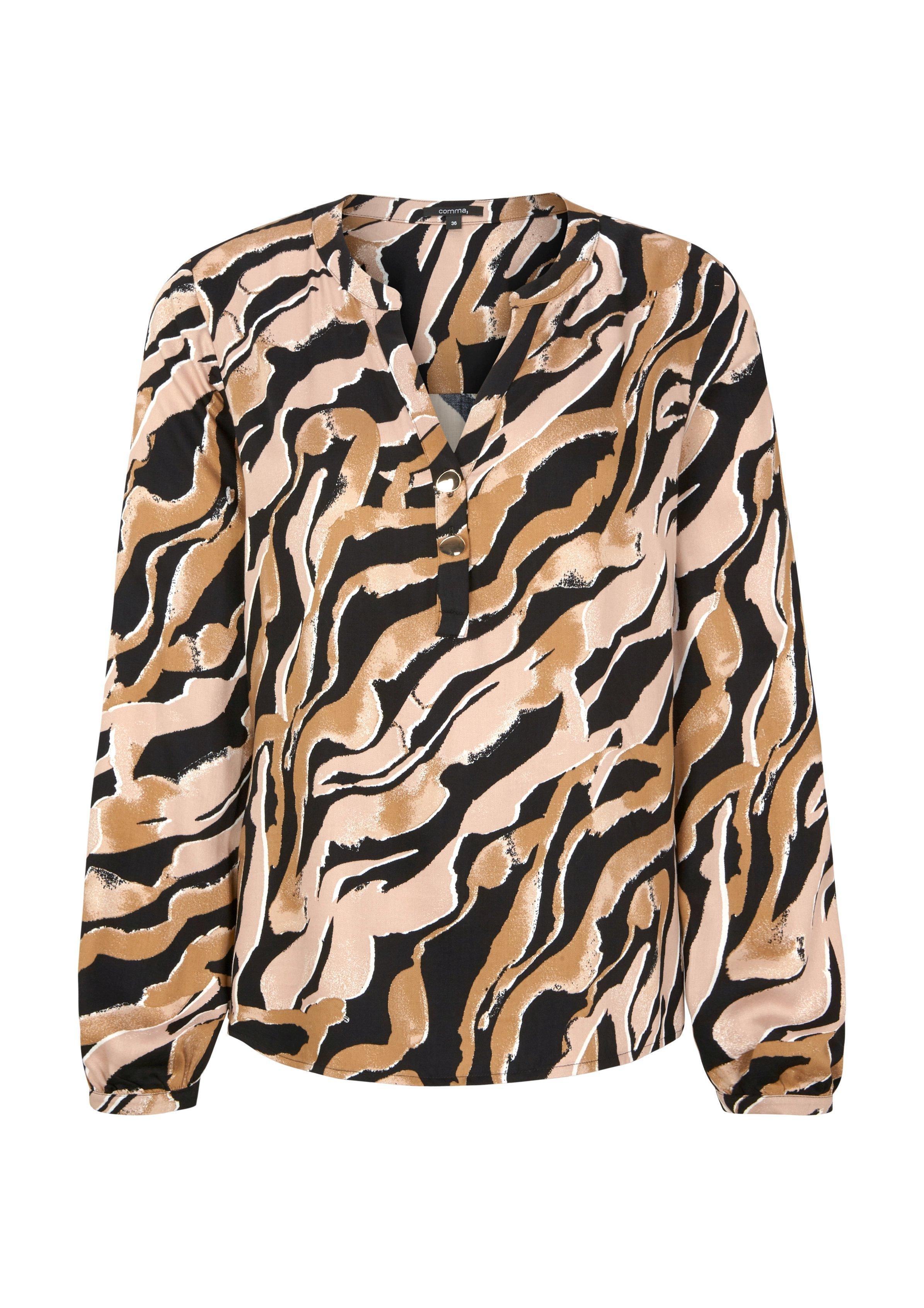 Artikel klicken und genauer betrachten! - Tunika-Bluse mit Allover-Print | im Online Shop kaufen