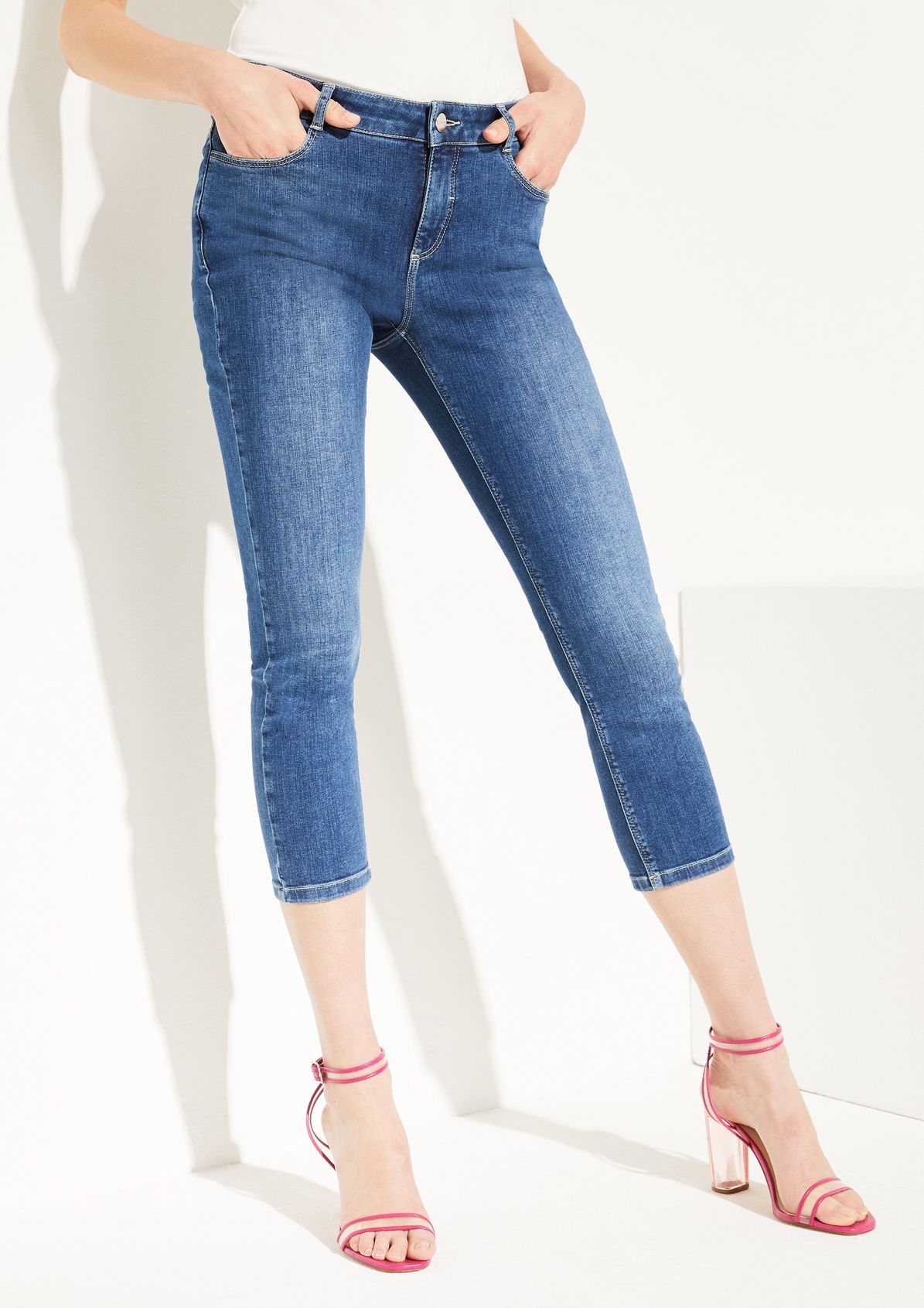 Skinny Fit: Jeans mit Waschung 