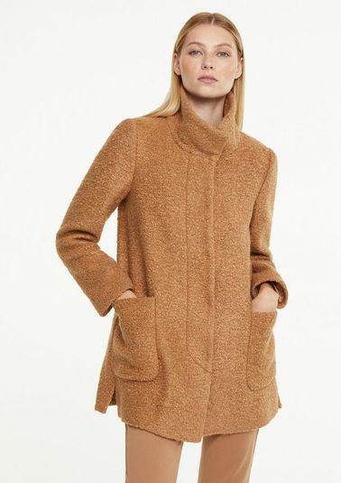 Bouclé jacket with a stand-up collar from comma
