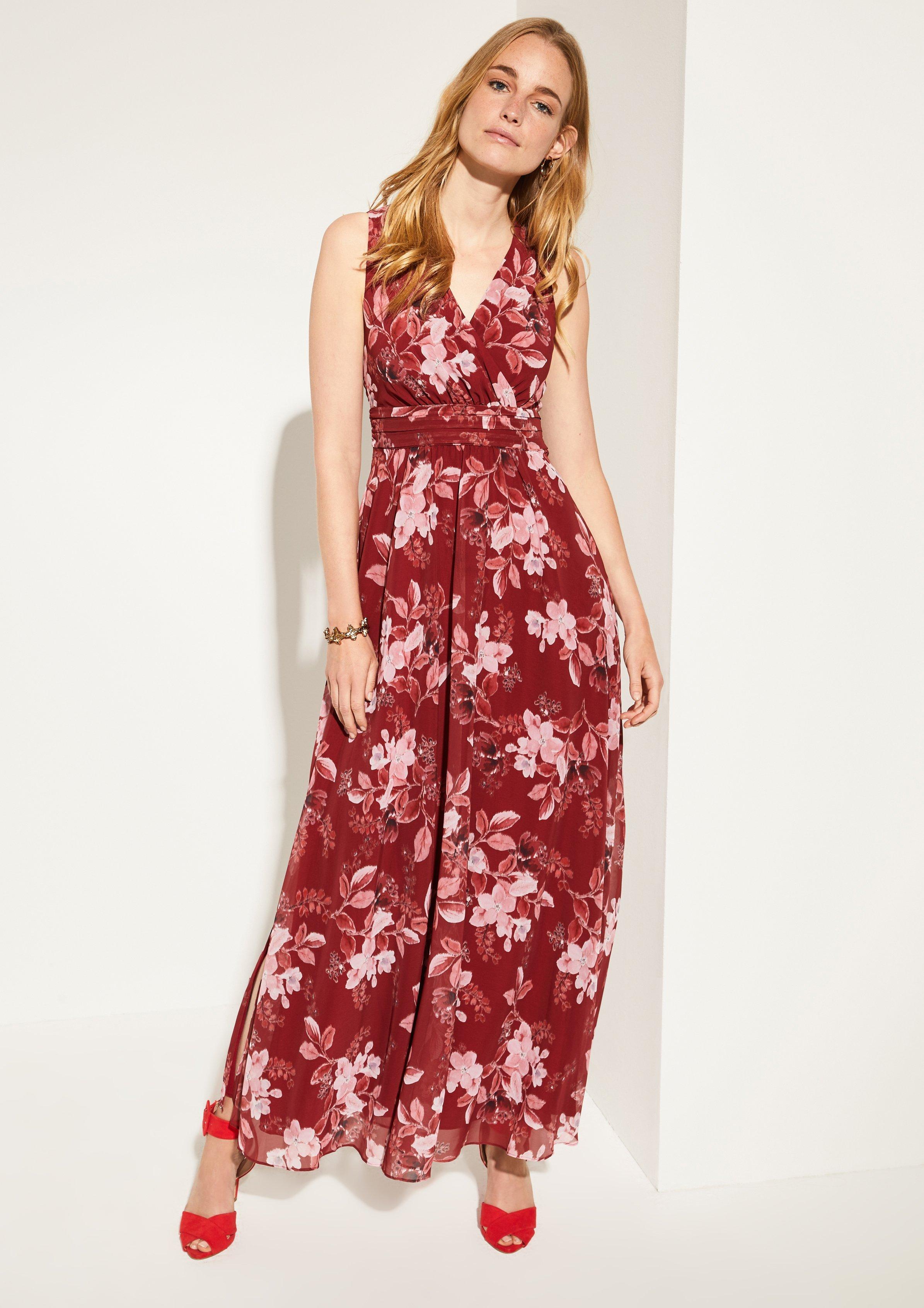 comma Maxikleid mit Blumenmuster