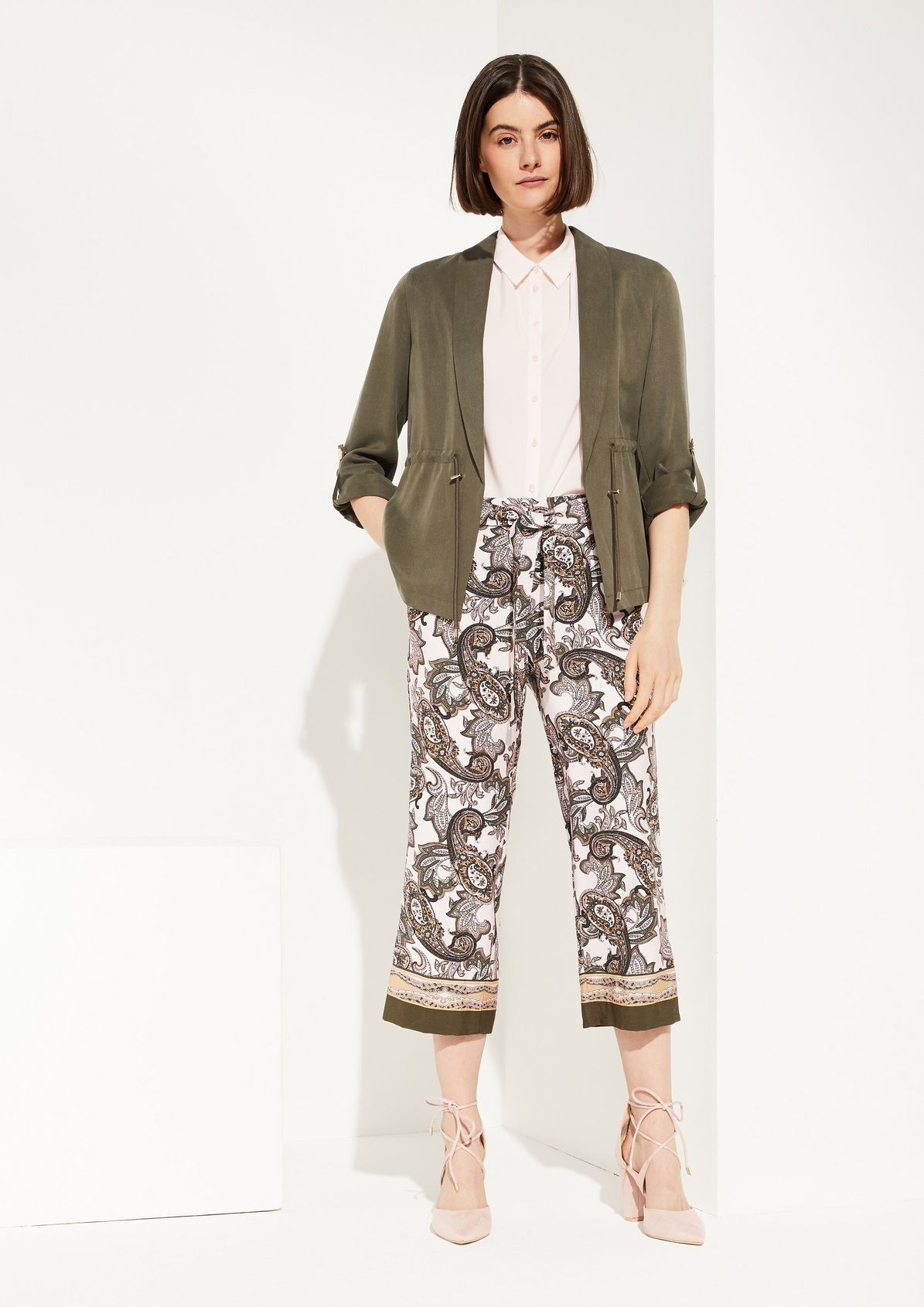 Regular Fit: Cloth trousers with an all-over pattern from comma