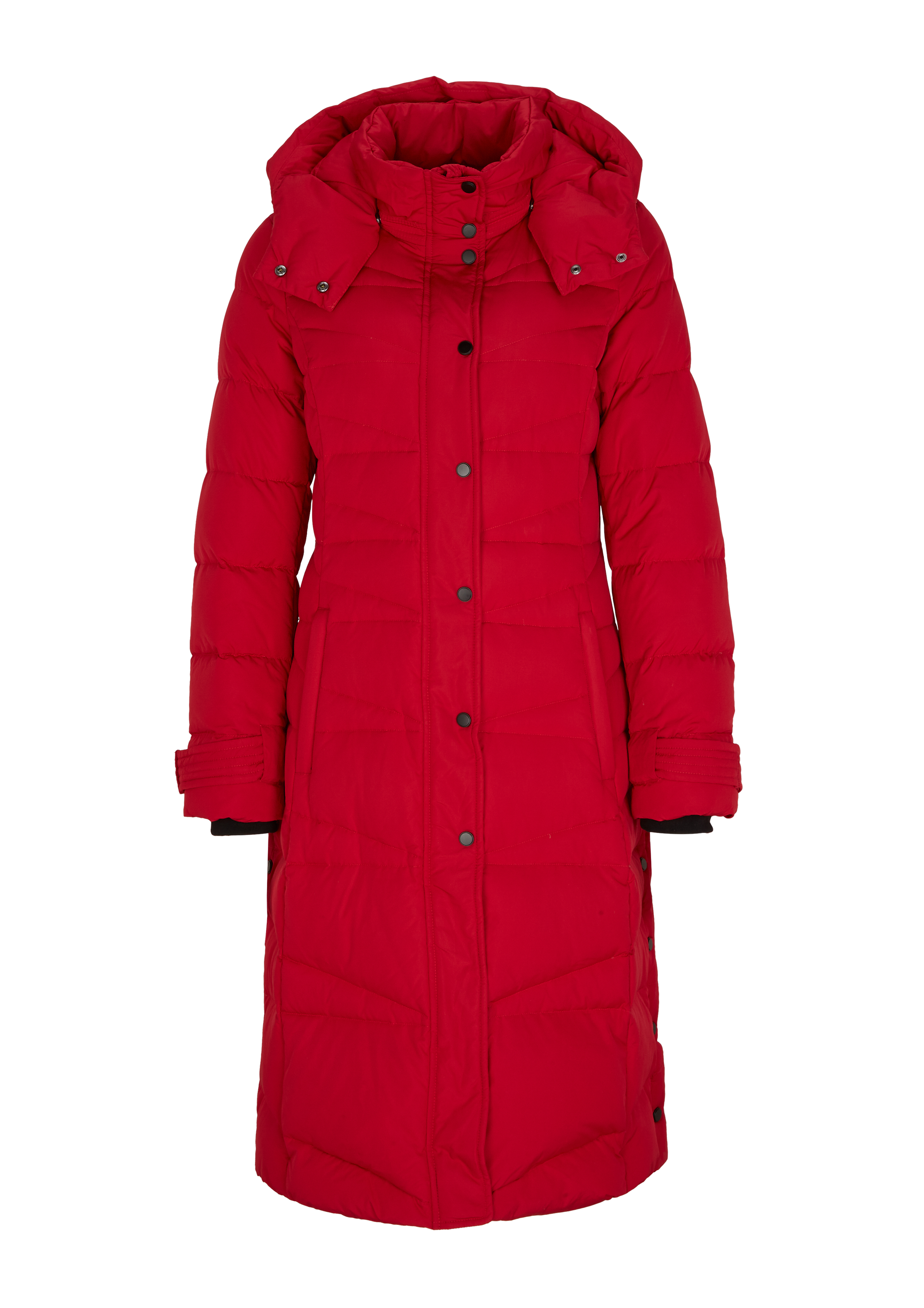 quilted trench jacket with detachable hood
