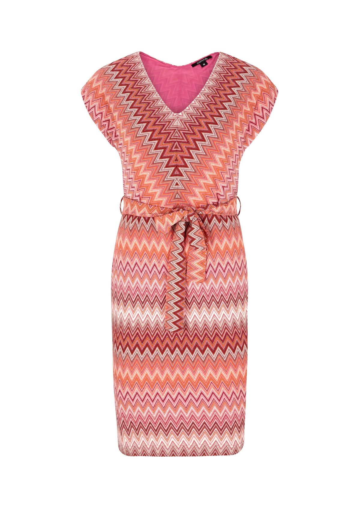 comma Lightweight dress with a knitted pattern