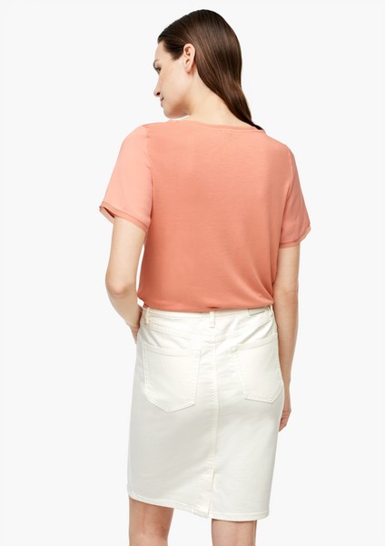Femmes Shirts & tops | Haut en mélange de tissus orné d'un couture décorative - WD52029