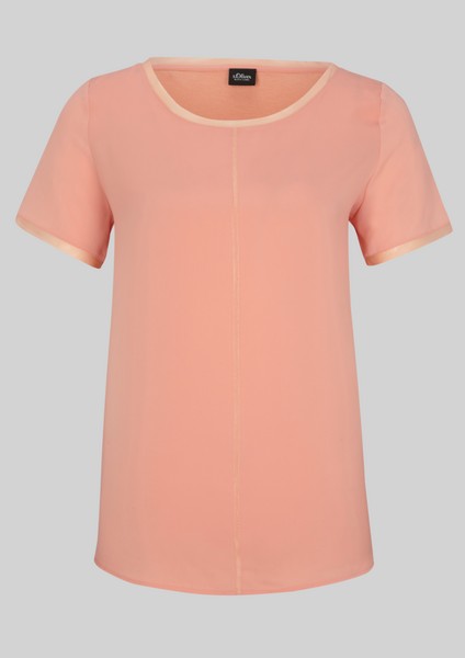 Damen Shirts & Tops | Fabric-Mix-Shirt mit Ziernaht - NO96437