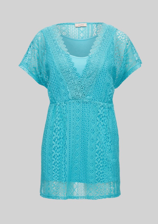 Women Plus size | Short sleeve blouse made of filigree lace - JB86265
