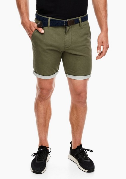 Men Bermuda Shorts | Regular Fit: Bermudas made of blended linen - WR00694