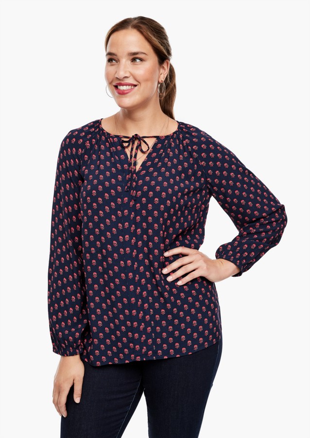 Women Plus size | Lightweight viscose blouse with a print - YL07908