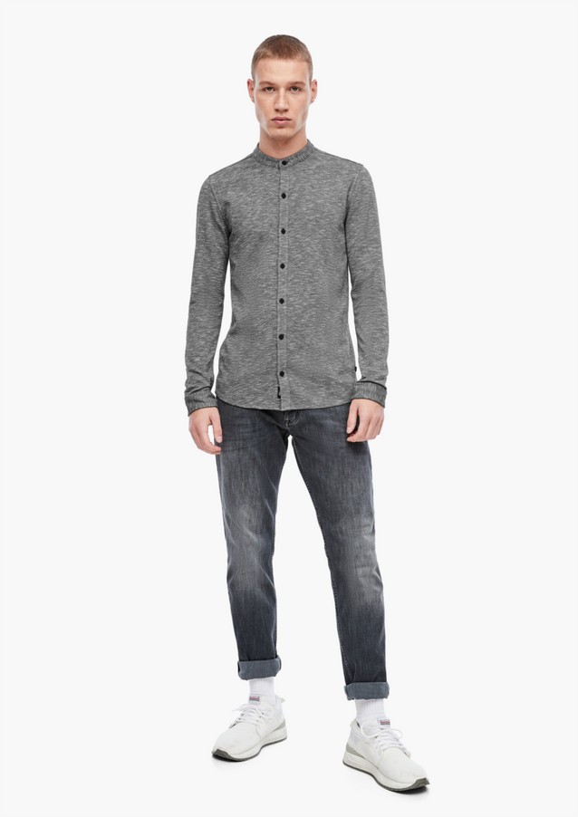 Hommes Chemises | Extra Slim : Chemise à col montant - SW02224