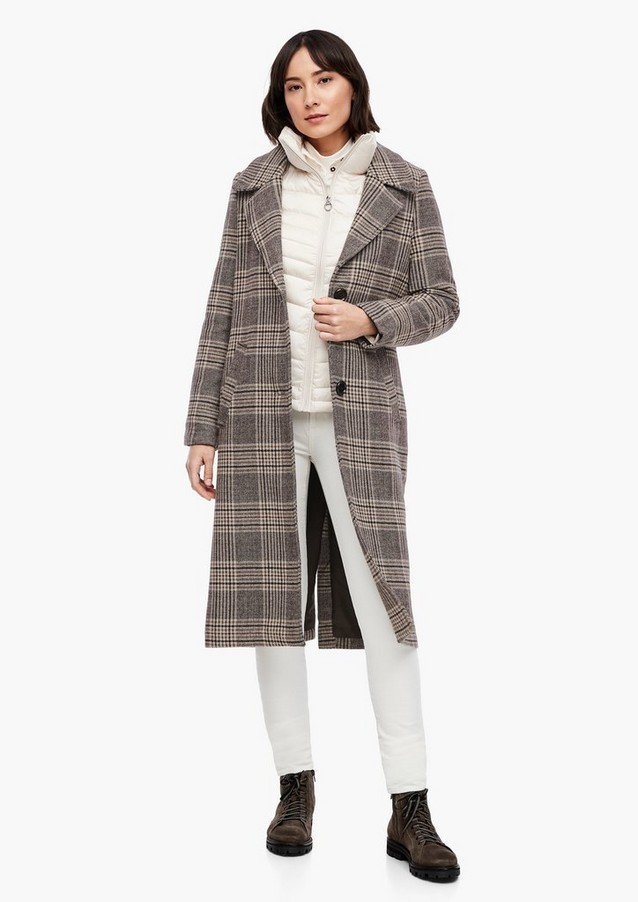 Women Coats | Wool coat with a Prince of Wales check pattern - MG68650