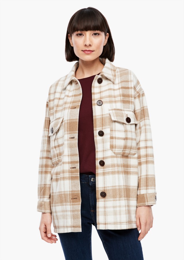 Women Jackets | Overshirt with a check pattern - CL20018