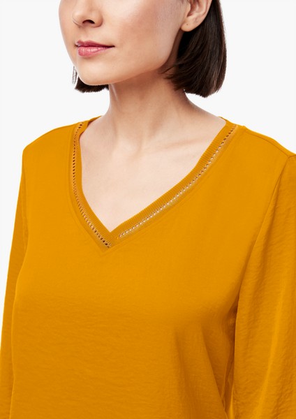 Femmes Shirts & tops | T-shirt en mélange de matières à manches 3/4 - WH65805