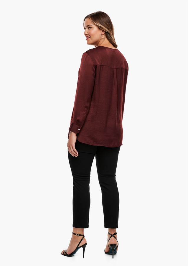 Women Plus size | Long crinkle satin blouse - PT61099