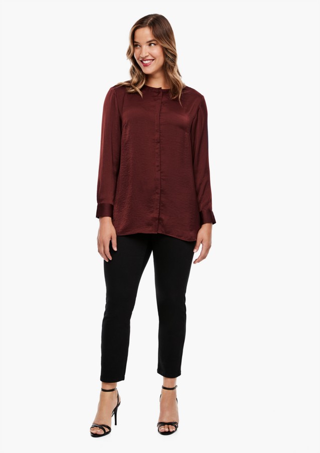 Women Plus size | Long crinkle satin blouse - PT61099