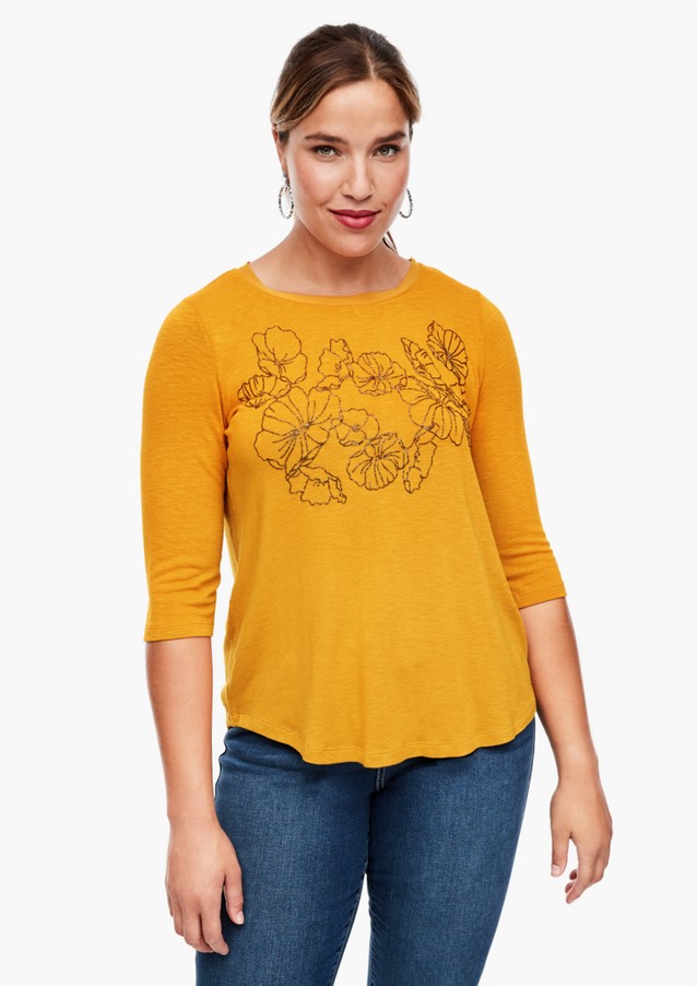 Women Plus size | 3/4-sleeve top with a glitter print - ZQ88241