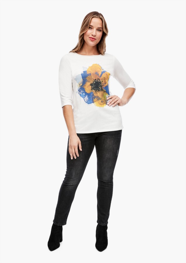 Women Plus size | 3/4-sleeve top with front print - TV58308
