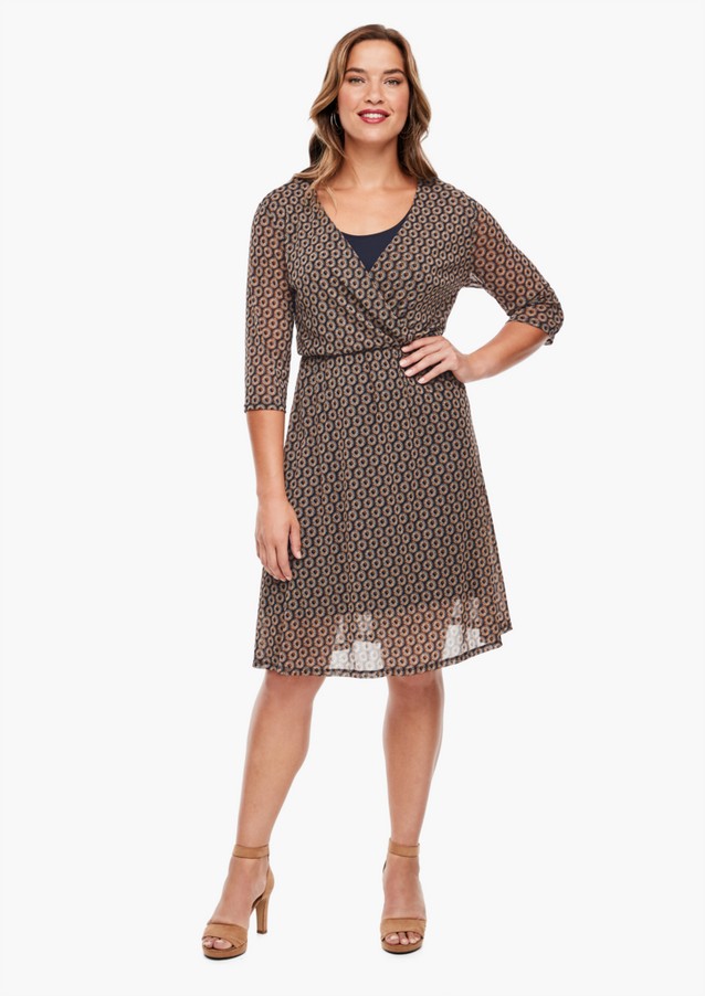 Women Plus size | Mesh dress in a wrap-over look - UA74962