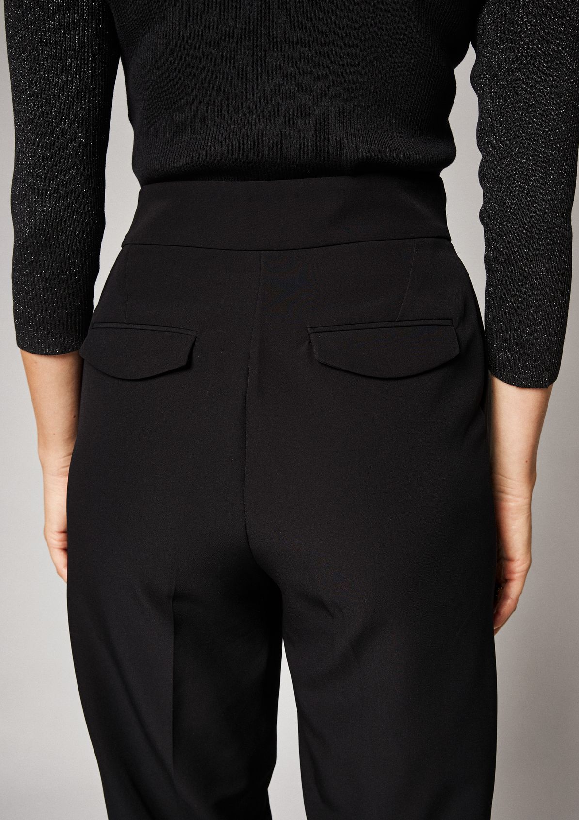 Regular fit: Trousers with a paperbag waistband from comma