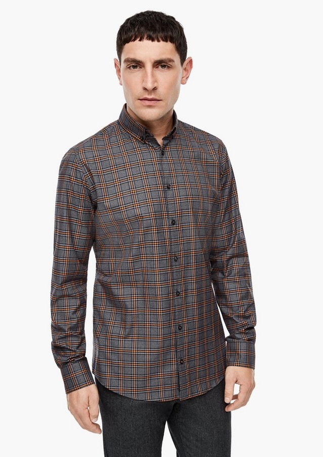 Herren Hemden | Slim Fit: Karohemd aus Baumwollstretch - VO50602