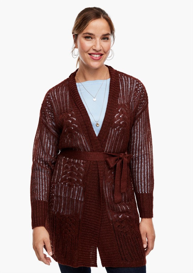 Women Plus size | Cardigan with an openwork pattern - TR45172