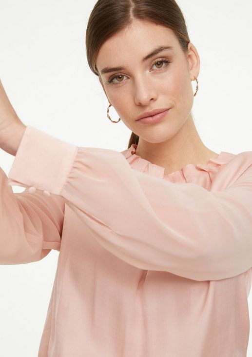 Satin blouse with chiffon sleeves from comma
