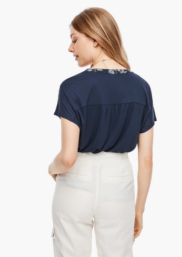 Femmes Shirts & tops | T-shirt en mélange de tissus animé d'un détail en crêpe - XO13179