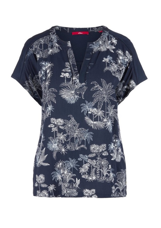 Femmes Shirts & tops | T-shirt en mélange de tissus animé d'un détail en crêpe - XO13179