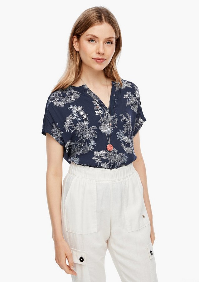 Damen Shirts & Tops | Fabric Mix-Shirt mit Crêpe-Detail - SZ98915