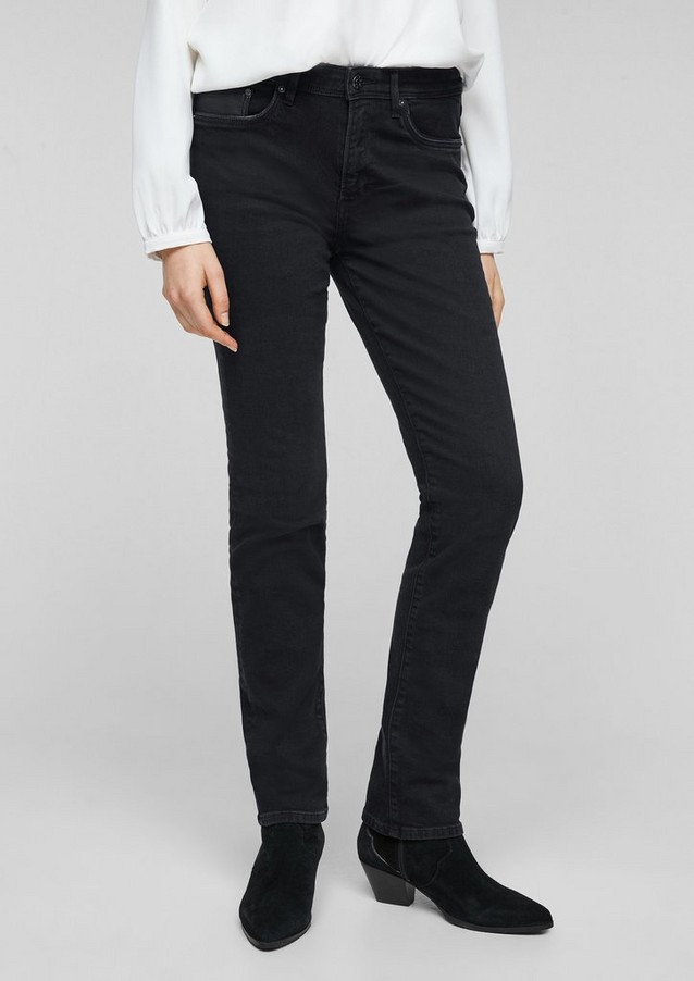 Women Jeans | Slim Fit: dark grey slim leg jeans - JY97481
