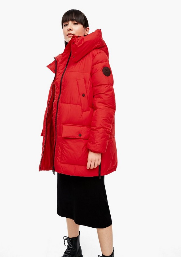Women Tops | Oversized puffer coat with hood - CR82128