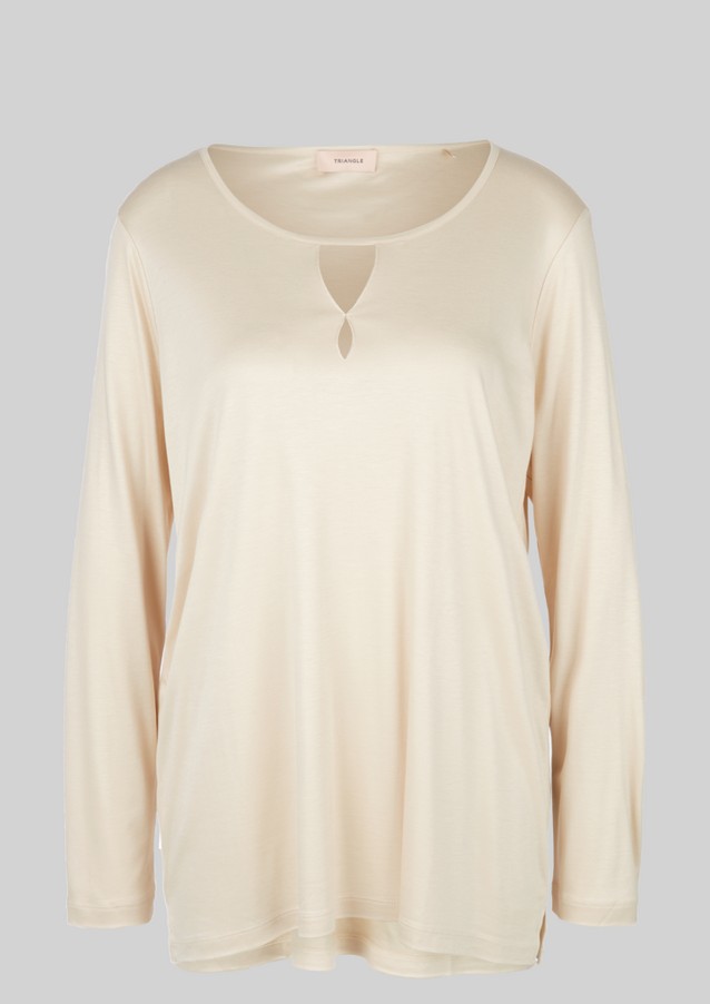 Women Plus size | Long sleeve top in a satined look - EK21040