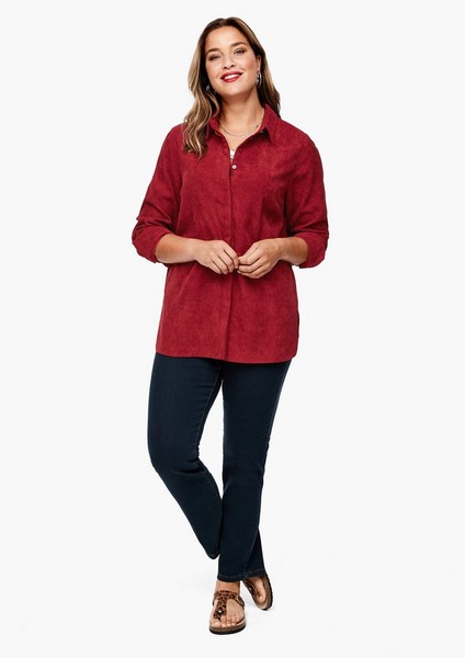 Women Plus size | Shirt blouse with a corduroy texture - WN25622