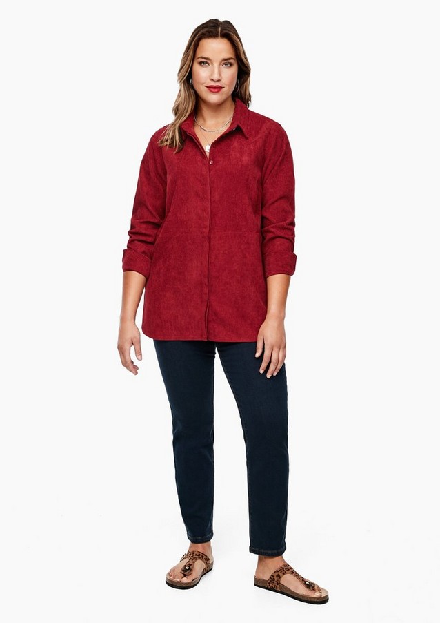 Women Plus size | Shirt blouse with a corduroy texture - WN25622