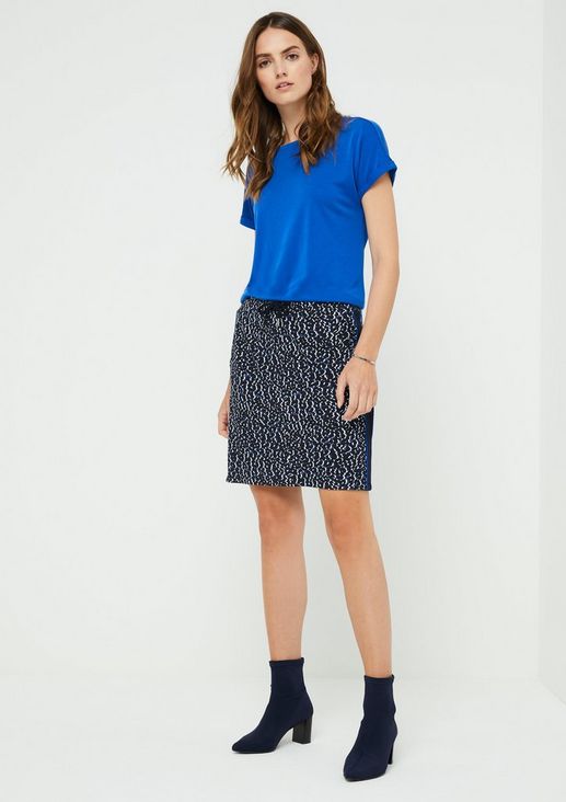 Jersey skirt with contrast piping from comma