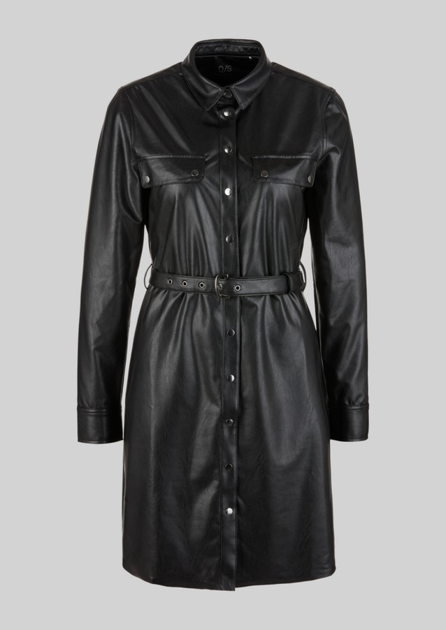 Women Dresses | Faux leather shirt dress - TM33555