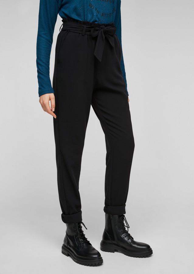 Women Trousers | Trousers with a paperbag waistband - DJ74621